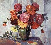 Frances Hudson Storrs Dahlias oil on canvas